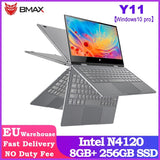 BMAX Y11 Laptop 11.6 Inch Quad Core Intel N4120 1920*1080 IPS Screen 8GB LPDDR4 RAM 256GB SSD ROM Notebook Windows10