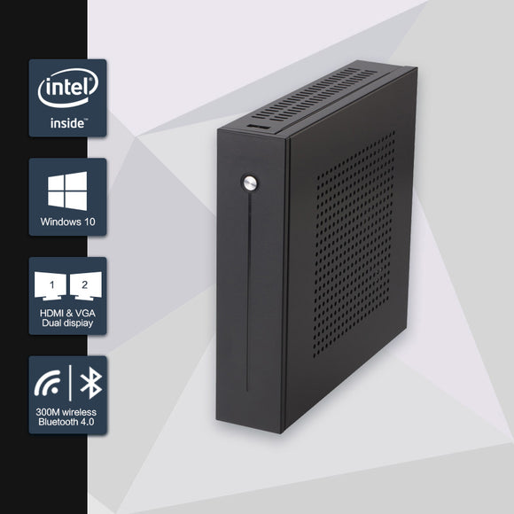 Celeron J1900 Mini PC Quad Core Fanless Mini PC with VGA HDMI Dual LAN 2 LAN  Port 2 COM support Window 10/Win 7/Linux/Ubuntu
