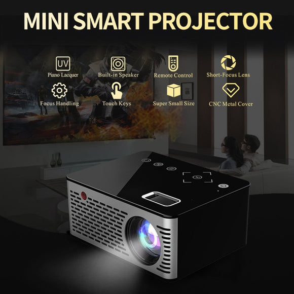 T200 Mini Micro LED Cinema Portable Video HD USB HDMI Projector for Home Theater Short Focus Design T200 Transmission Screen US
