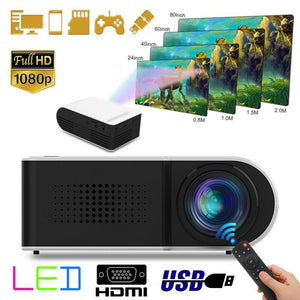 YG210 HD Mini Projector For Home Cinema Theater Entertainment Built-in 1300mAh Battery Portable Smartphone Projectors Projetor