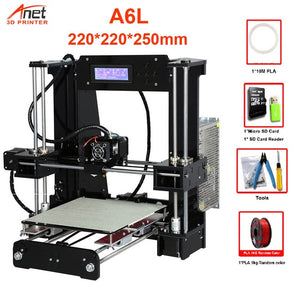 Anet A8 A6L 3D Printer High Print Speed Reprap Prusa i3 High Precision Toys DIY 3D Printer Kit with Filament Aluminum Hotbed