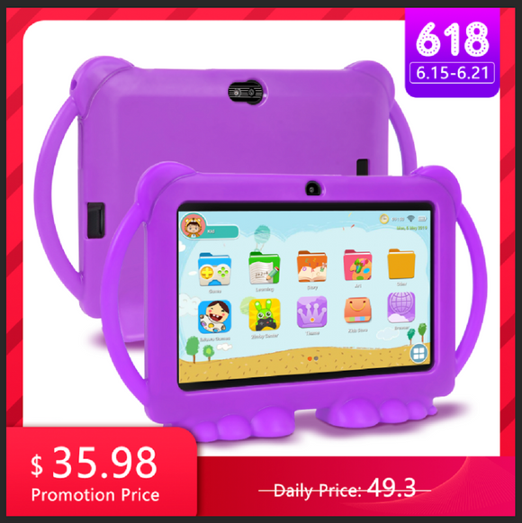 XGODY Children Learning Education Tablet Gift Kids Tablet 7inch HD with Silicone Case USB charge Quad Core 1GB 16GB