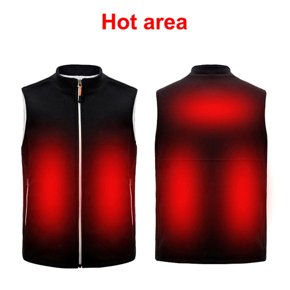 Drop ship 2020 Outdoor Men Electric Heated Vest USB Heating Vest Winter Thermal Polyester Camping Hiking Warm Hunting Jacket