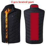 New 9 Places Heated Vest Men Women Usb Heated Jacket Heating Vest Thermal Clothing Hunting Vest Winter Heating Jacket BlackS-6XL