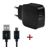 Powstro fast chager QC2.0 3.0 charger + V8 Micro USB Cable Fast Charging Android Cable for Samsung Sony LG Huawei xiaomi meizu