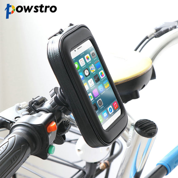 Powstro 360 Degree Phone Holder Bag Pouch Cover Waterproof Shockproof Bike Motorcycle Handlebar For iPhone 6 6s Samsung Holder