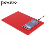 Powstro Leather 3 in 1 Multifunction Mouse Pad Qi Wireless Charger Pad Charging For All Qi-enabled Devices With USB Cable