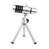 Aluminum 12X Zoom Lens Phone's Telescope Camera Flexible 12 Times Zoom Lens With Metal Tripod Universal for iPhone Android Phone