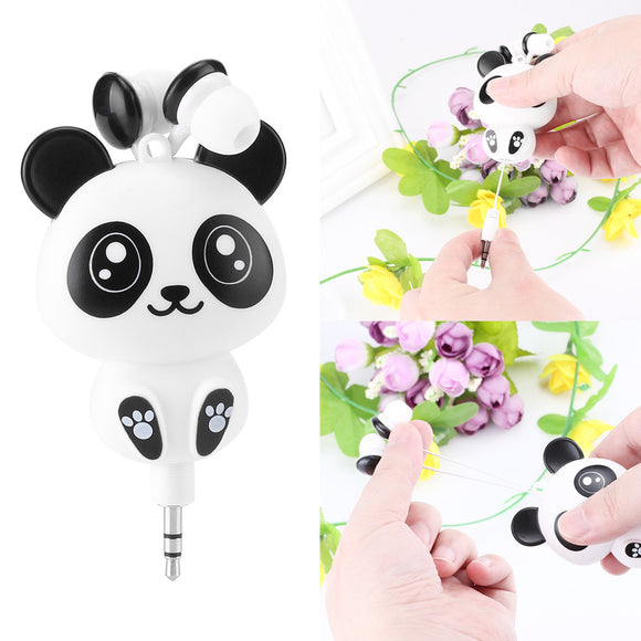 FORNORM Cute Cartoon Retractable Earphone Wired 3.5MM for Mobile Phone MP3 MP4 In ear Player for Samsung HTC Xiaomi For iPhone 6
