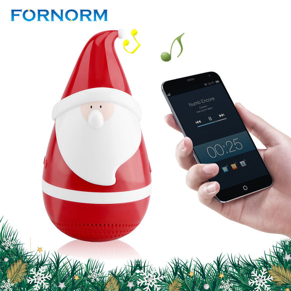 FORNORM Cute Bluetooth Speaker Portable Stereo Wireless Santa Claus Speaker Christmas Gifts for Kids Friends Party
