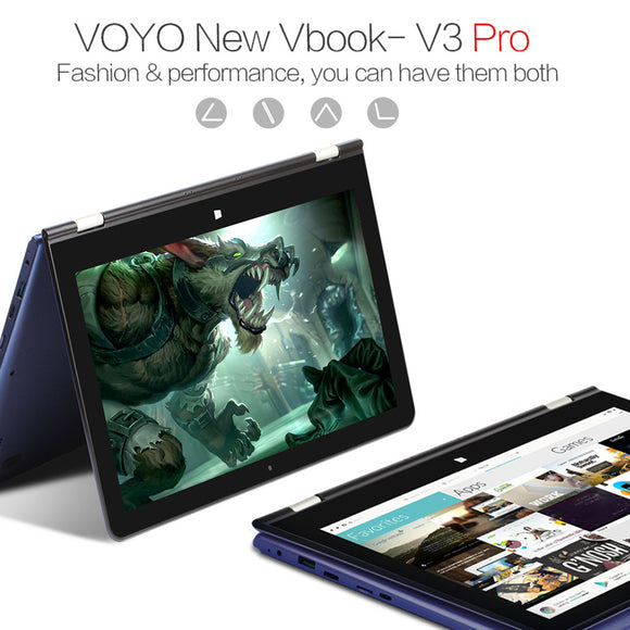 VOYO V3PRO Laptop Tablet PC Notebook 13.3inch IPS Touch Screen 8GB DDR3L 128GB SSD WiFi BT4.0 12000mAh Battery with Stylus Pen