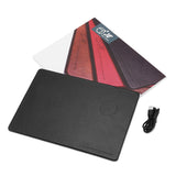 Powstro Leather 3 in 1 Multifunction Mouse Pad Qi Wireless Charger Pad Charging For All Qi-enabled Devices With USB Cable