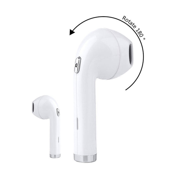 Mini Wireless Earphone In-Ear Bluetooth Headset 180 degrees rotated Earbuds with Mic for iPhone X Sumsung Huawei Xiaomi