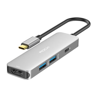 Rock All in One Usb Hub Converter USB-C to HDMI 4K MAX 87W PD Adapter for MacBook/Pro Type C HUB USB 3.0 5Gbps
