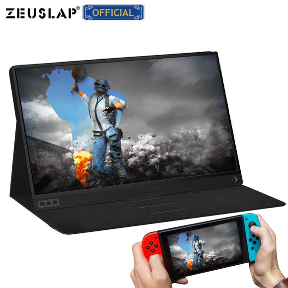 ZEUSLAP thin portable lcd hd monitor 15.6 usb type c hdmi for laptop,phone,xbox,switch and ps4 portable lcd gaming monitor